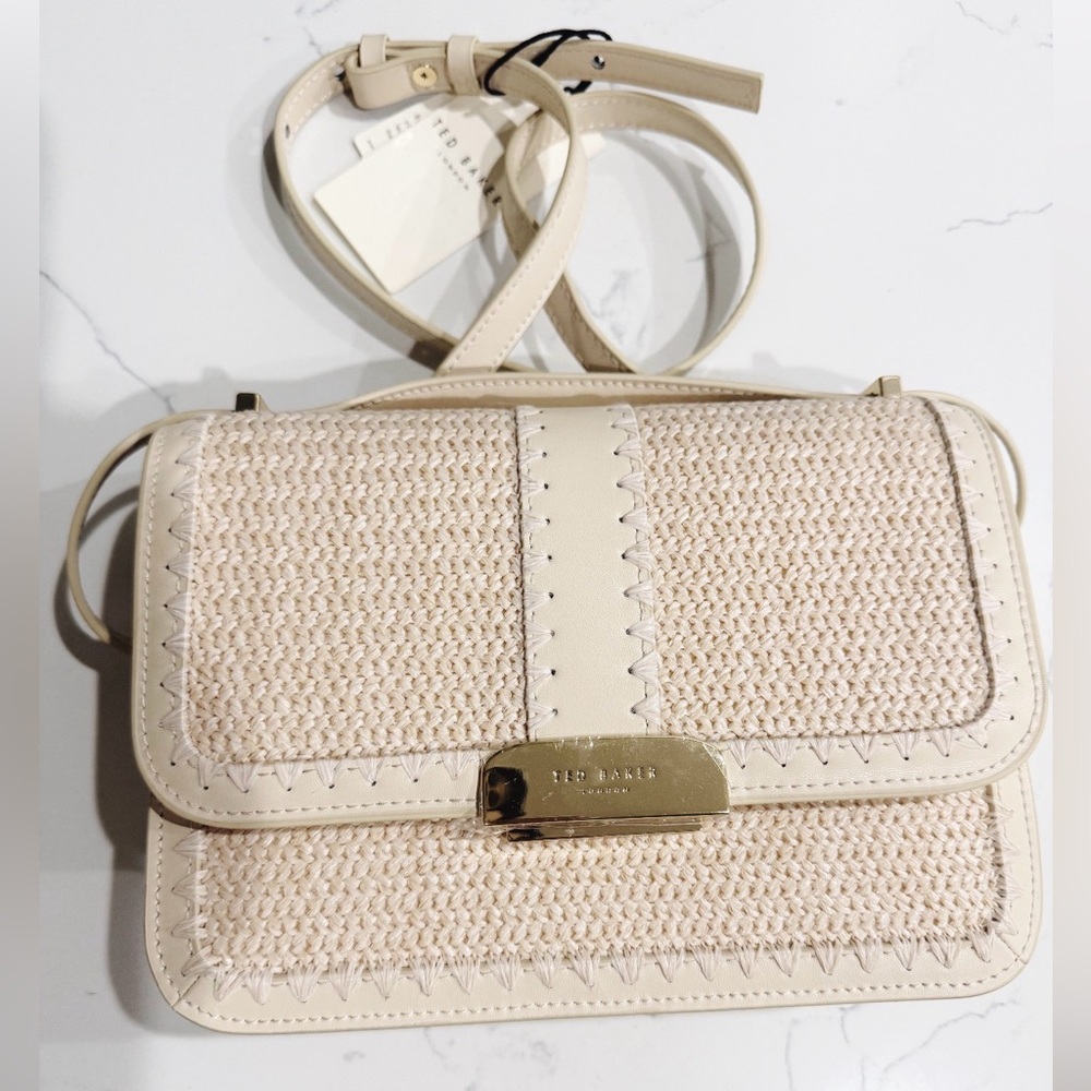 Ted Baker Beige Woven Crossbody Bag - Picture 2 of 5